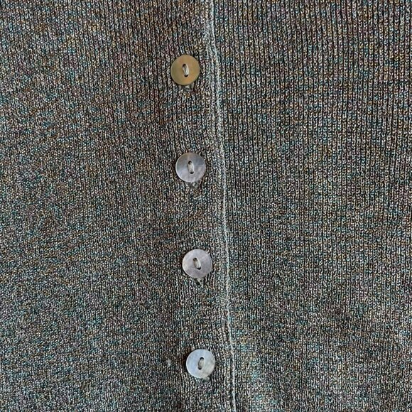 Vintage Joseph A. Silk/Metallic Cardigan Petite - Picture 9 of 13